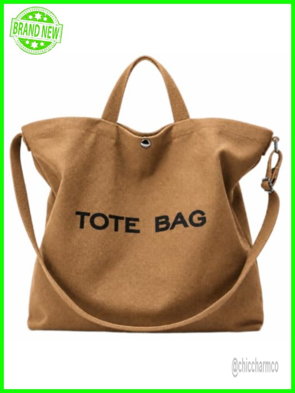 Canvas Tote Bag for Women Crossbody Shoulder Bag Wide Adjustable Strap Work